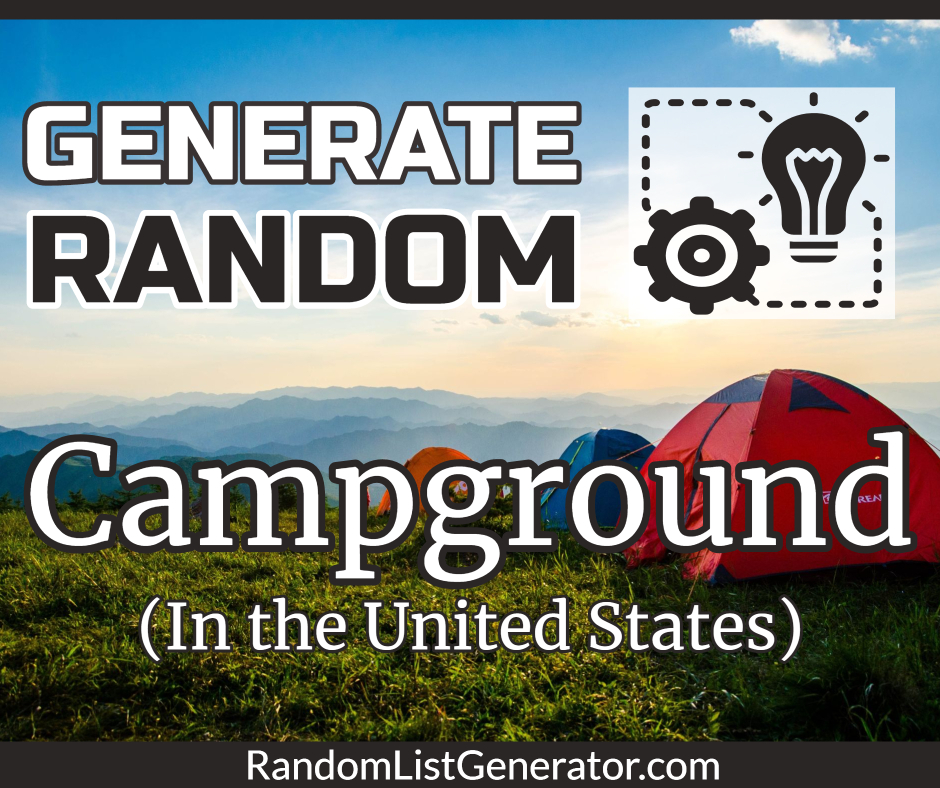 Random U.S. Campground Generator